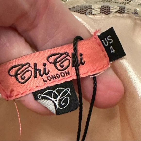 New ModCloth Chi Chi London Champagne Lace Dress Size 4 NWT Vintage‎ Inspired - Picture 5 of 14